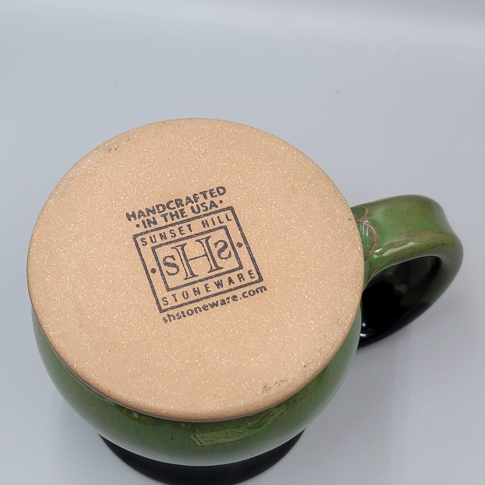 Sunset Hill Stoneware Coffee Mug Green LIVE Consulting Denver IT Support