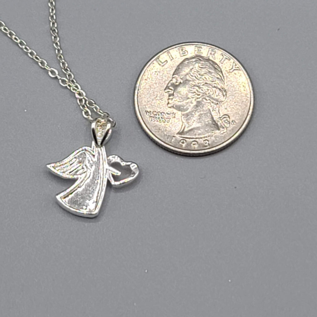 Angel Necklace Silver Plated Gold Plated Heart Pendant 18"