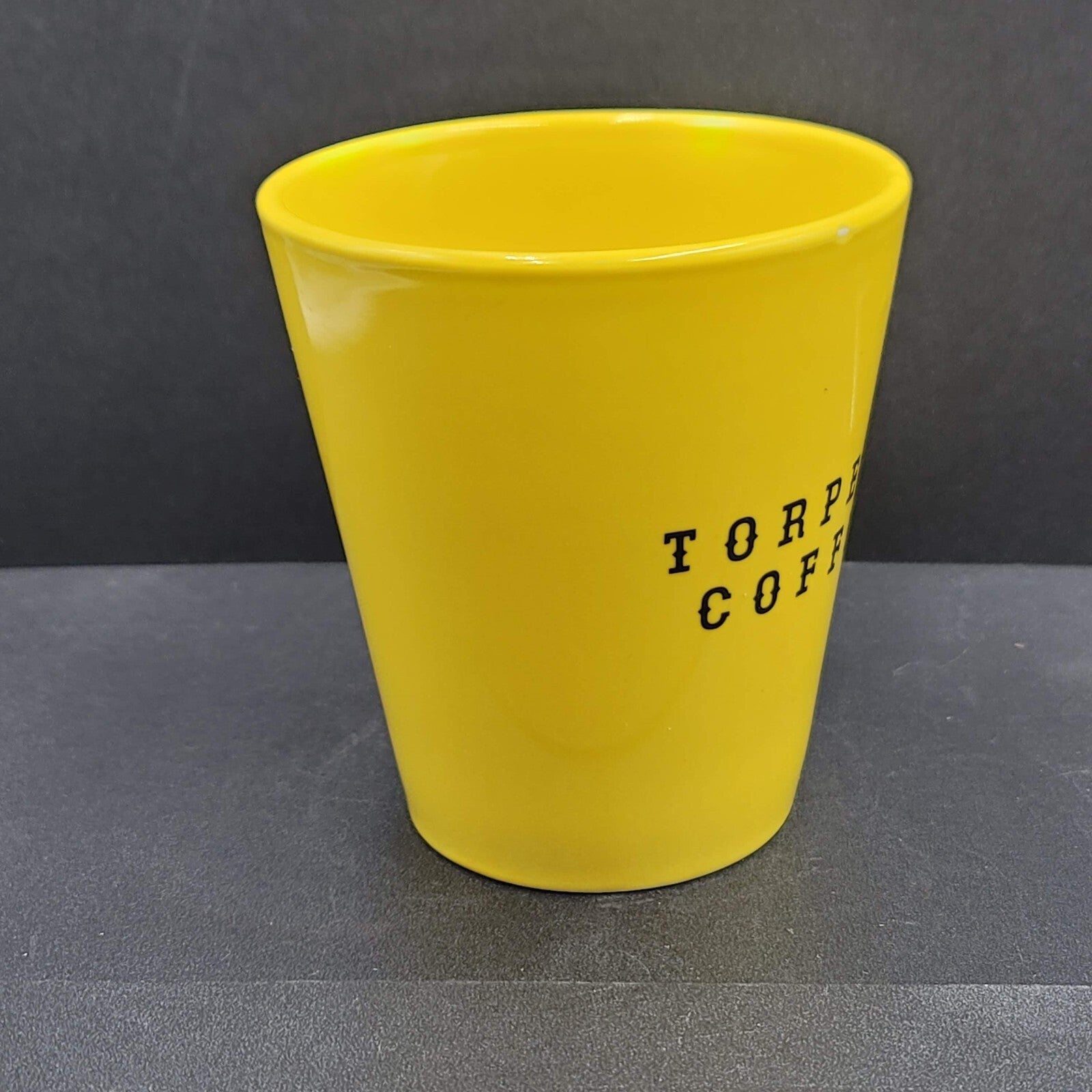 Torpedo Coffee Mug Cup Yellow Winky Face iti