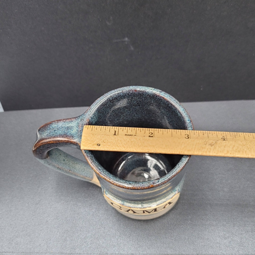Stegall Signed Handmade Clay Pottery Gama Coffee Tea Mug Cup Tennesee Blue