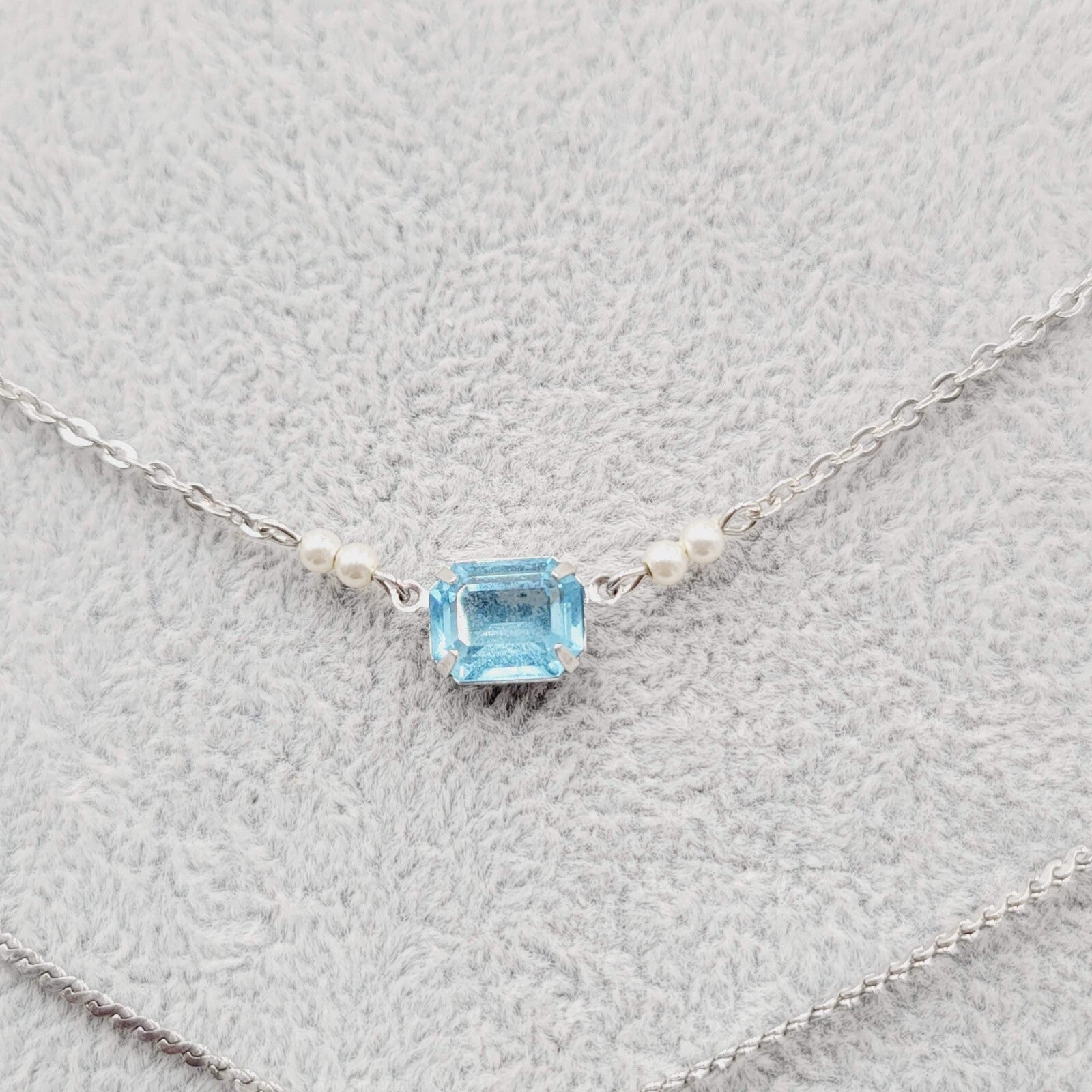 Lot of 4 Necklaces Silver tone HOPE HEART Blue Rhinestone