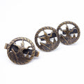 Vintage Cufflinks and Tie Clasp Set Bronze tone Siam Dancers Mens Estate Jewelry