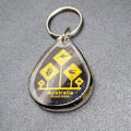Australia Road Sign Acrylic Keychain 2 in Black Yellow FREE SHIPPING