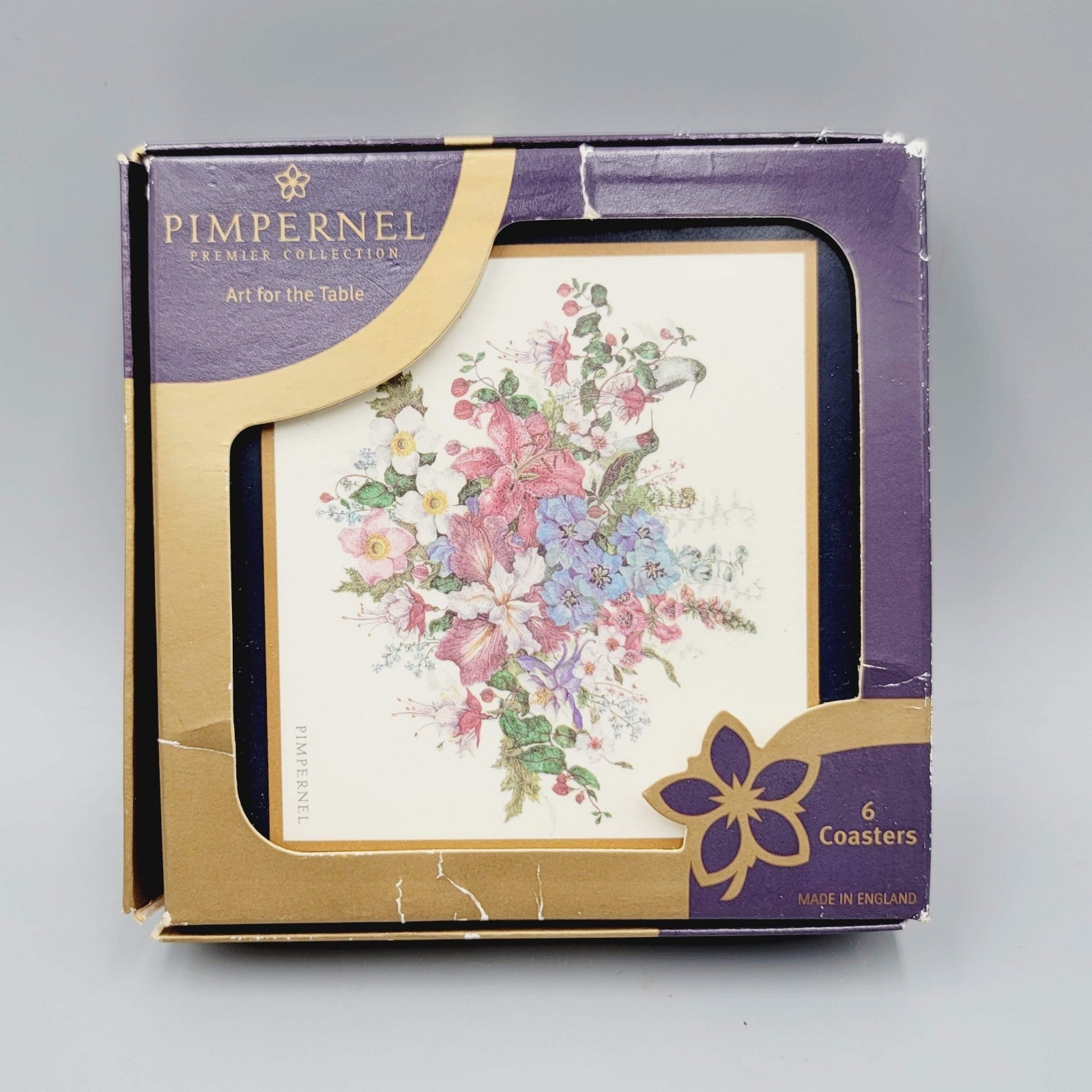 Vintage Pimpernel Birds and Flowers Coasters Made in England Set of 6 NOS