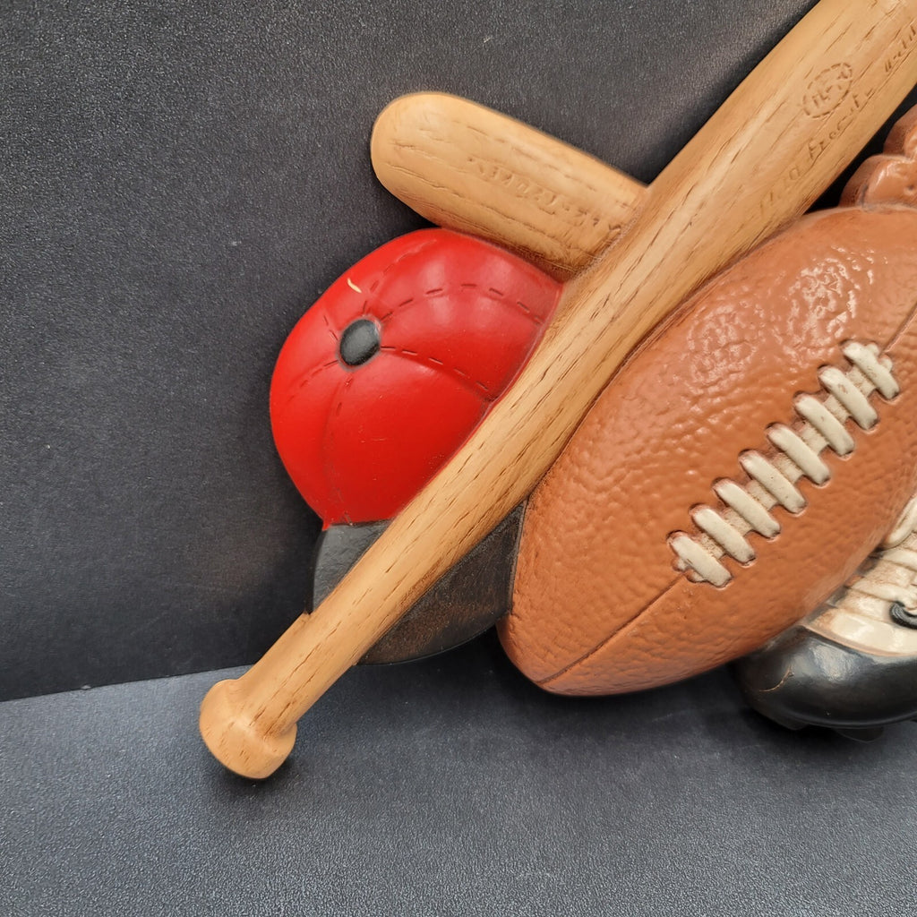 Burwood SPORTS VTG Wall Plaques Decor BASEBALL Football Home Interior 3260
