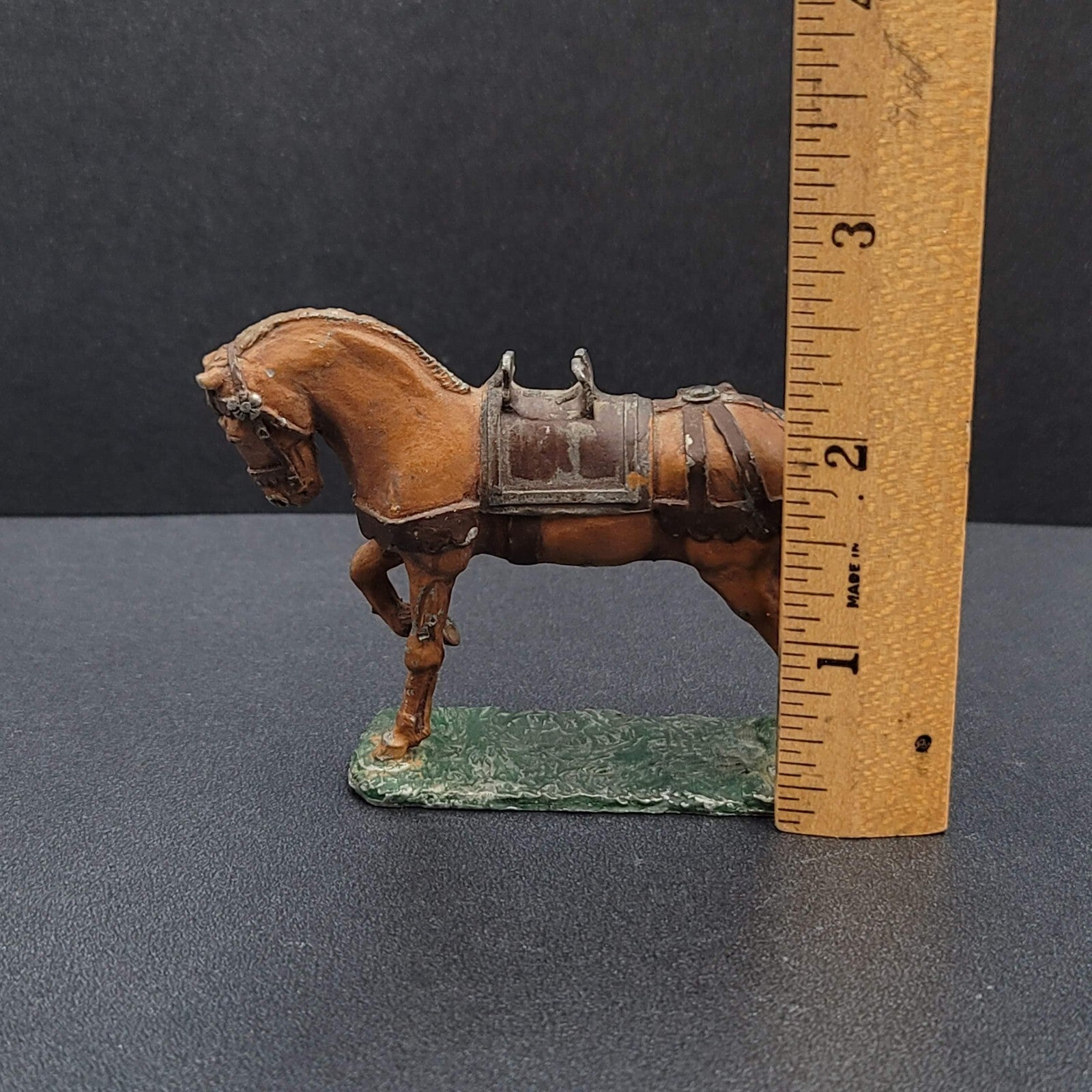 Vintage Military Soldiers Horse Lead Figure JR Miniatures 2.25"x3"