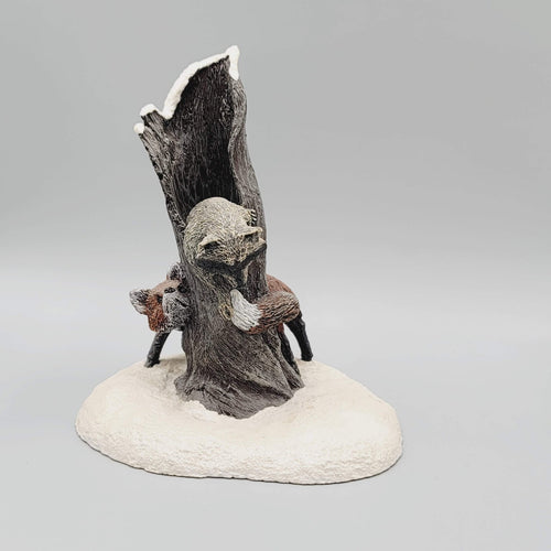 1984 HTF AUS-BEN Cast Bronze RACCOON FOX FIGURINE CHARLES EARNHARDT 6"