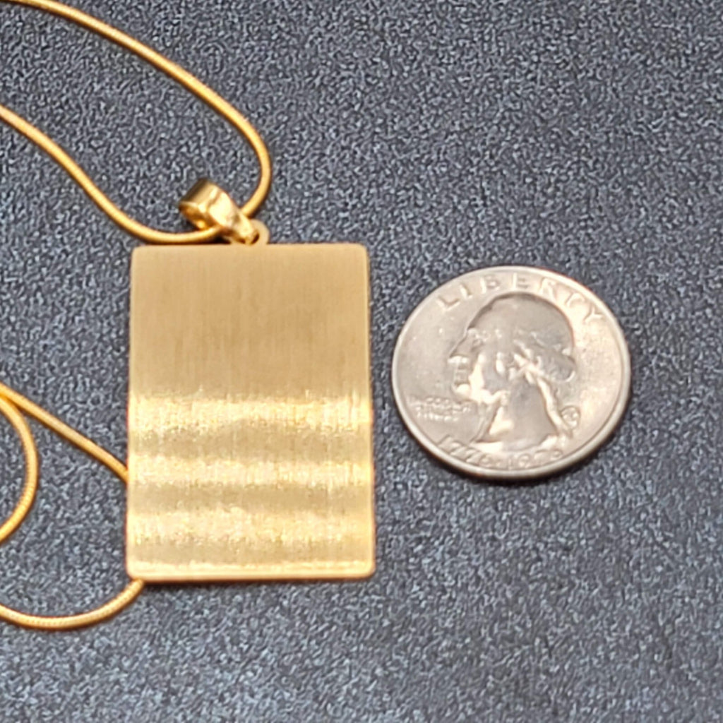 The FOOL Tarot Card Pendant Necklace Major Arcana Gold tone 18”.