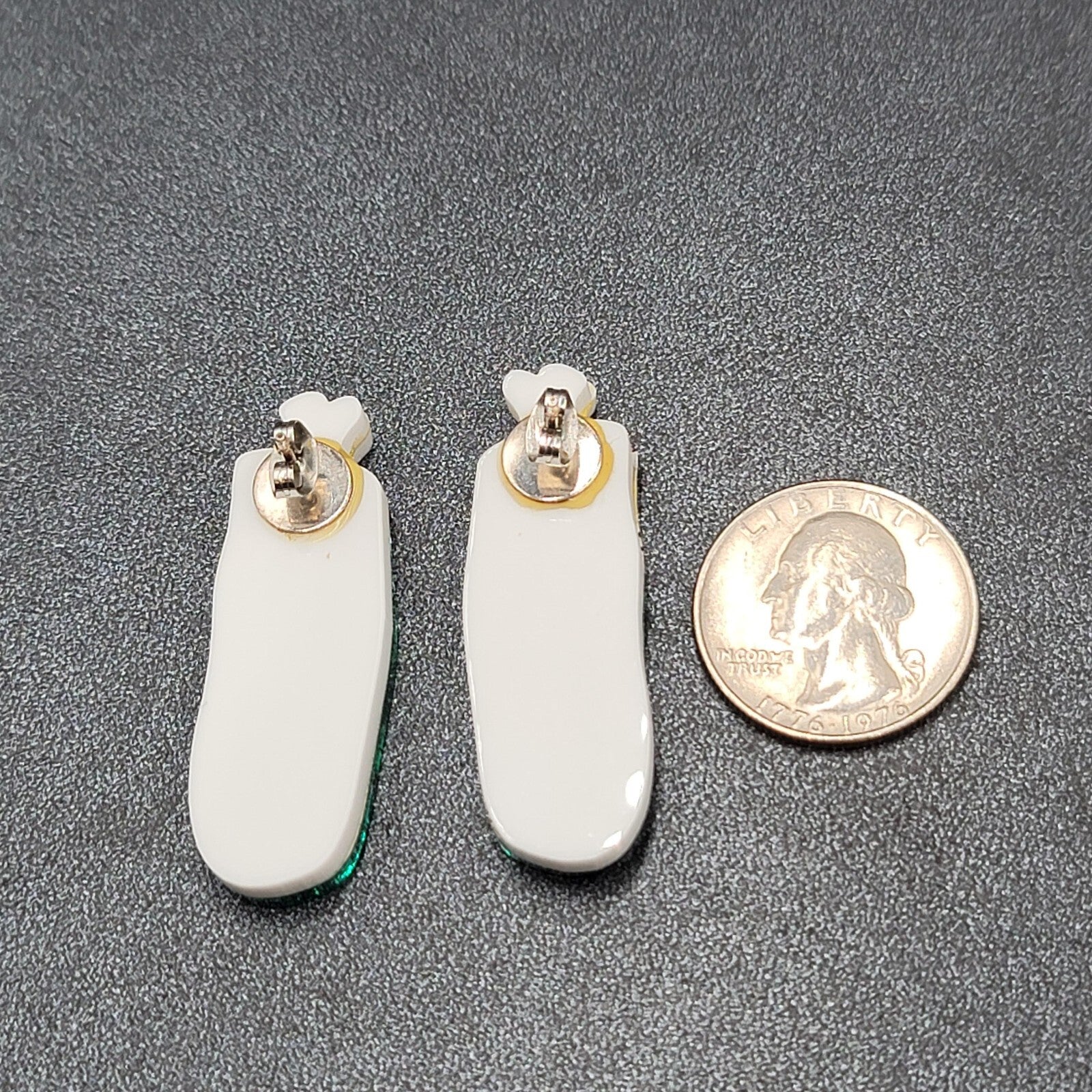 Pierced Earrings Halloween Zombie Finger Drop Acrylic 1.75"