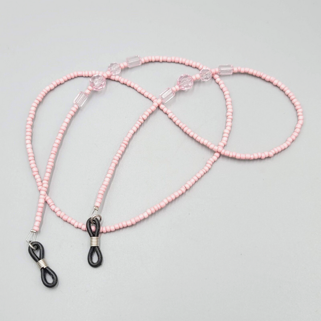 Pink Seed Bead Eyeglass Chain Holder  25"