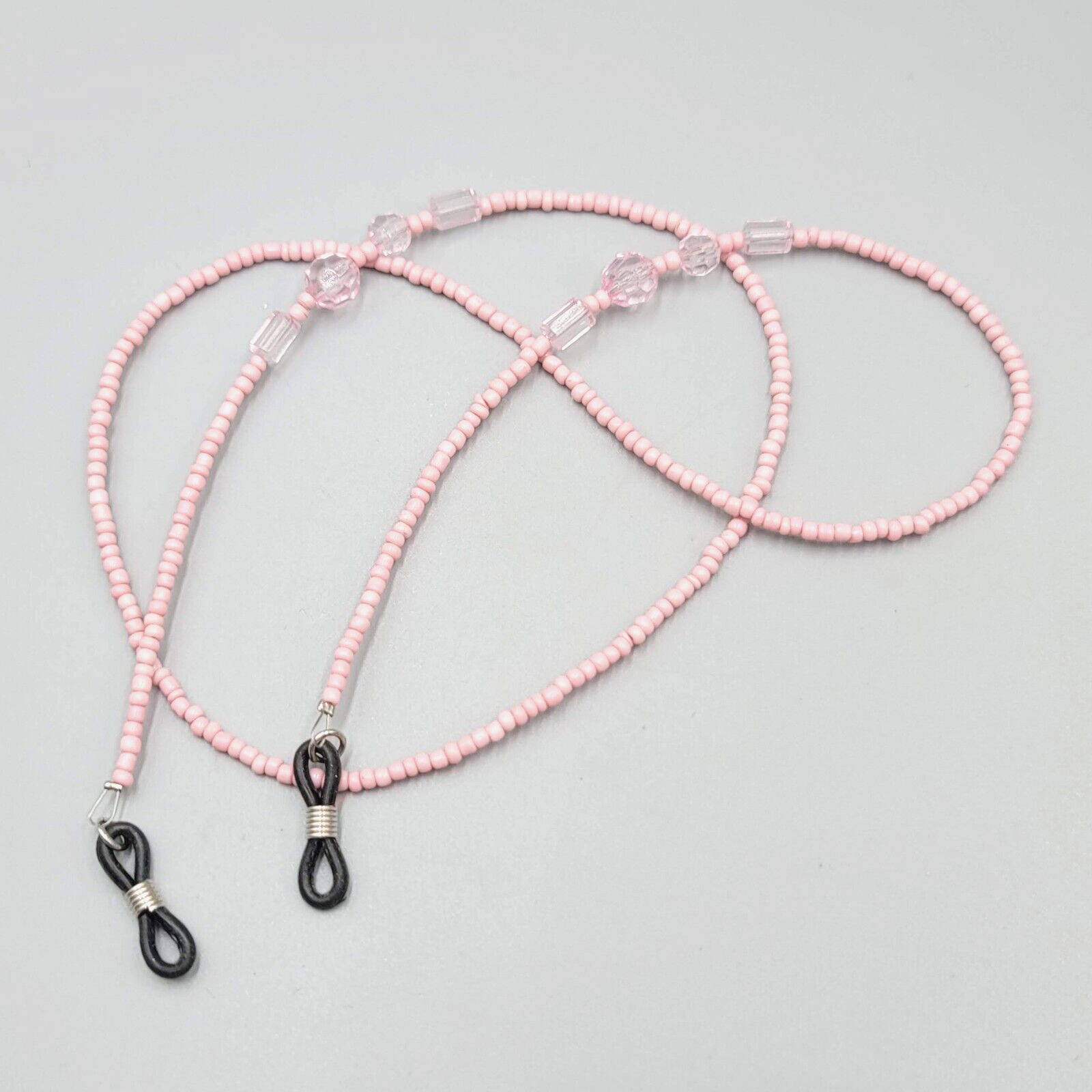 Pink Seed Bead Eyeglass Chain Holder  25"