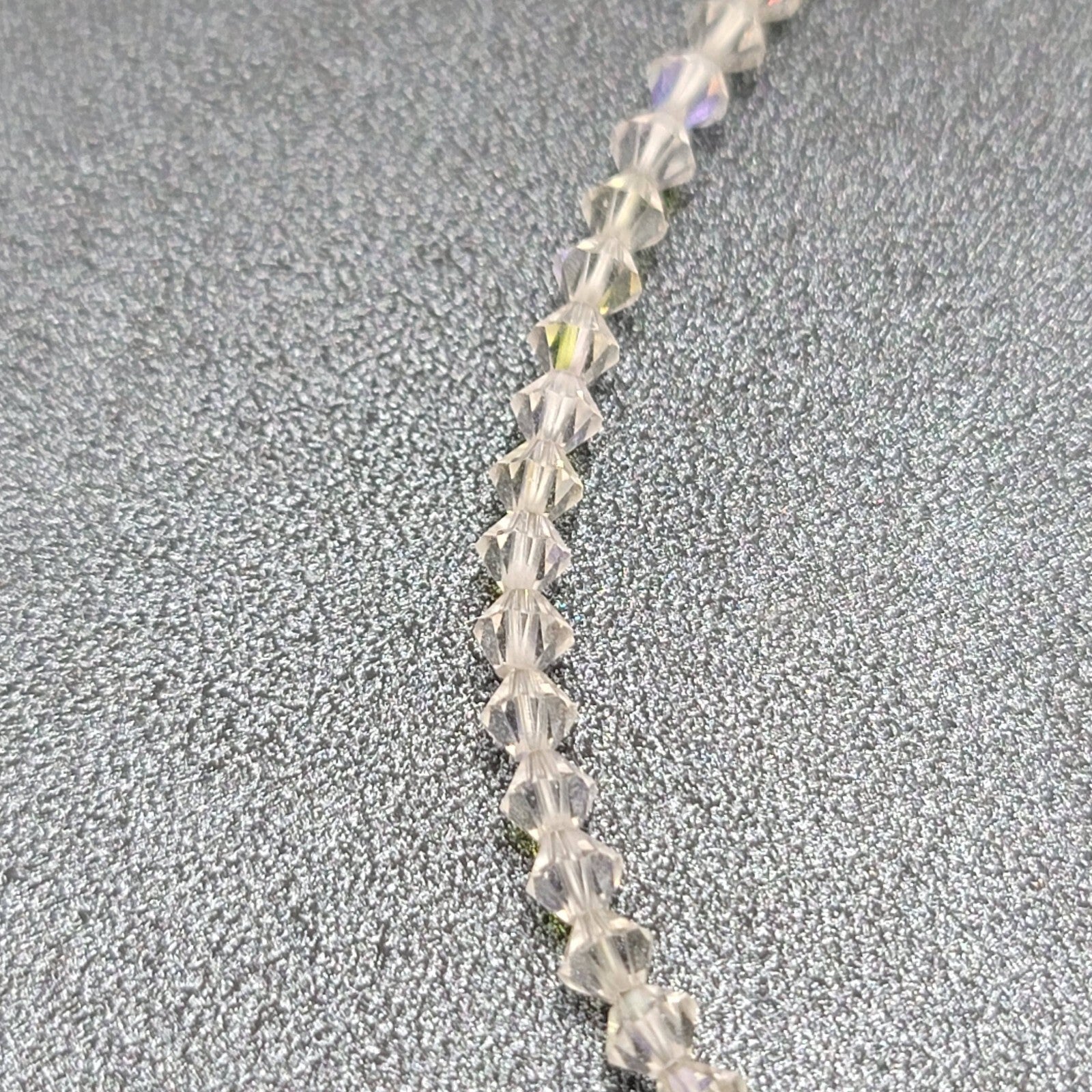 Sterling Silver Anklets Lot of 2 Pink Cleat Bi-cone Crystal Beads 9.75"