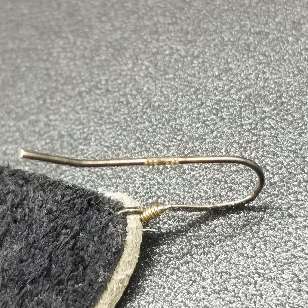 Pierced Earrings Sterling Silver Leather Teardrop Light weight Dangle 3 1/4"