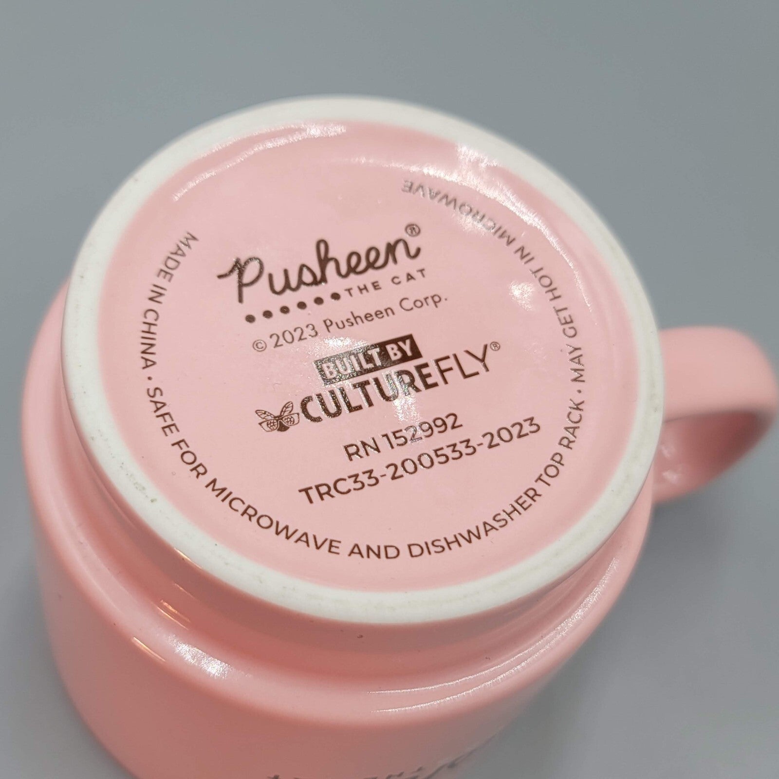 Pusheen The Cat Coffee Mug So Lazy Can't Move Pink 2023 Culture Fly 3 1/2" Pink