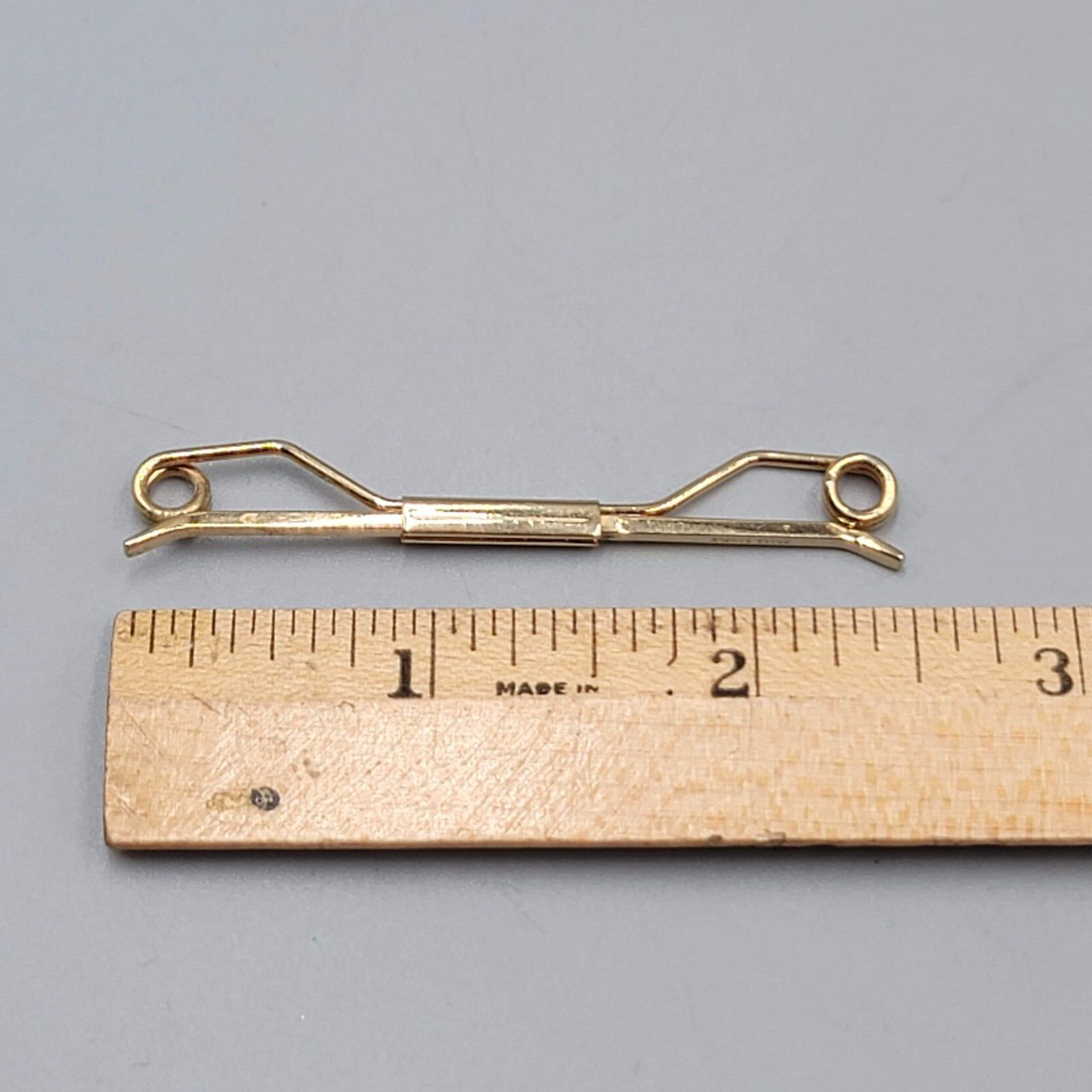 Vintage Collar Bar Clasp Gold tone 2.5" Estate Mens Jewelry