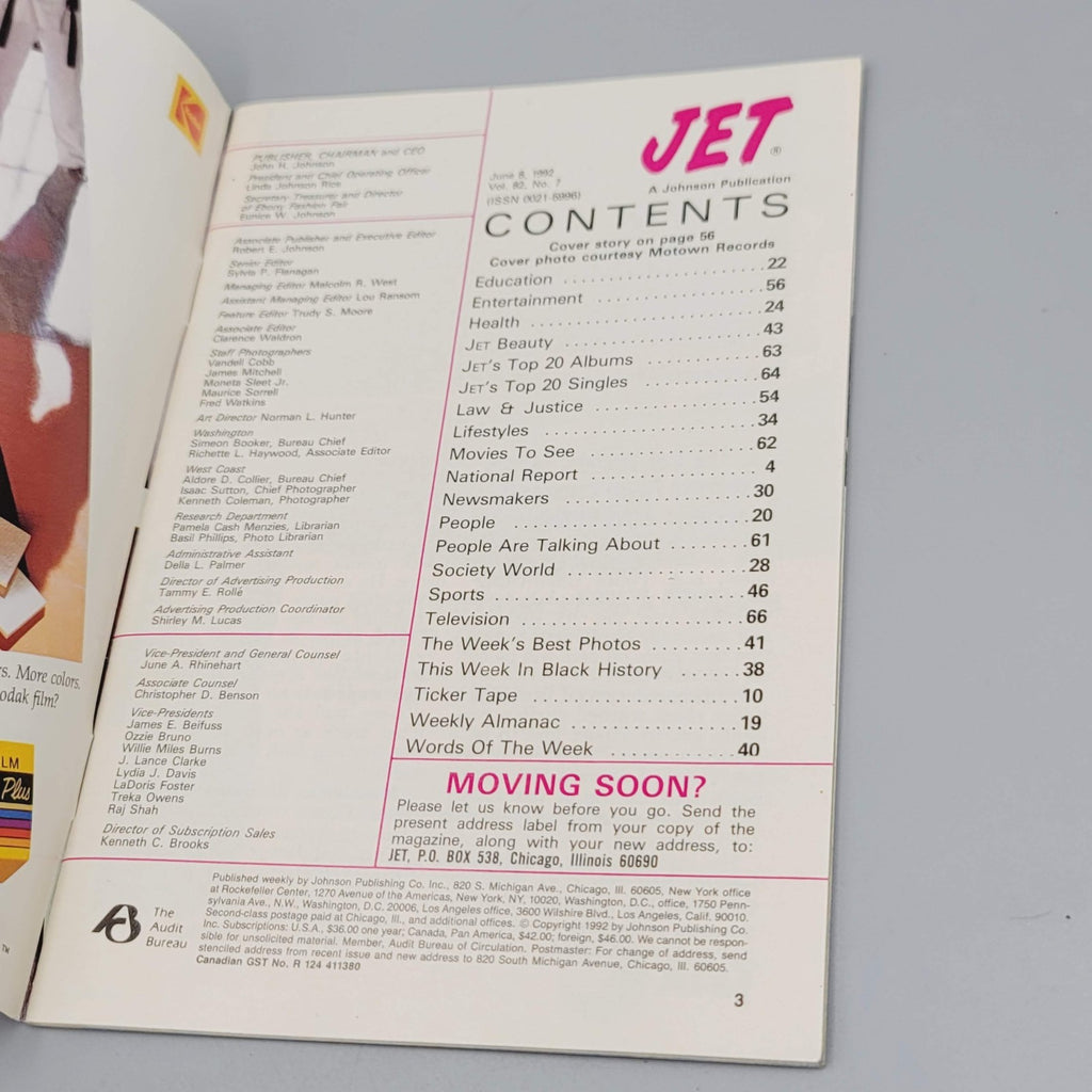 Vintage Jet Magazine June 8 1992 Lionel Richie Cover and Darryl Stingley