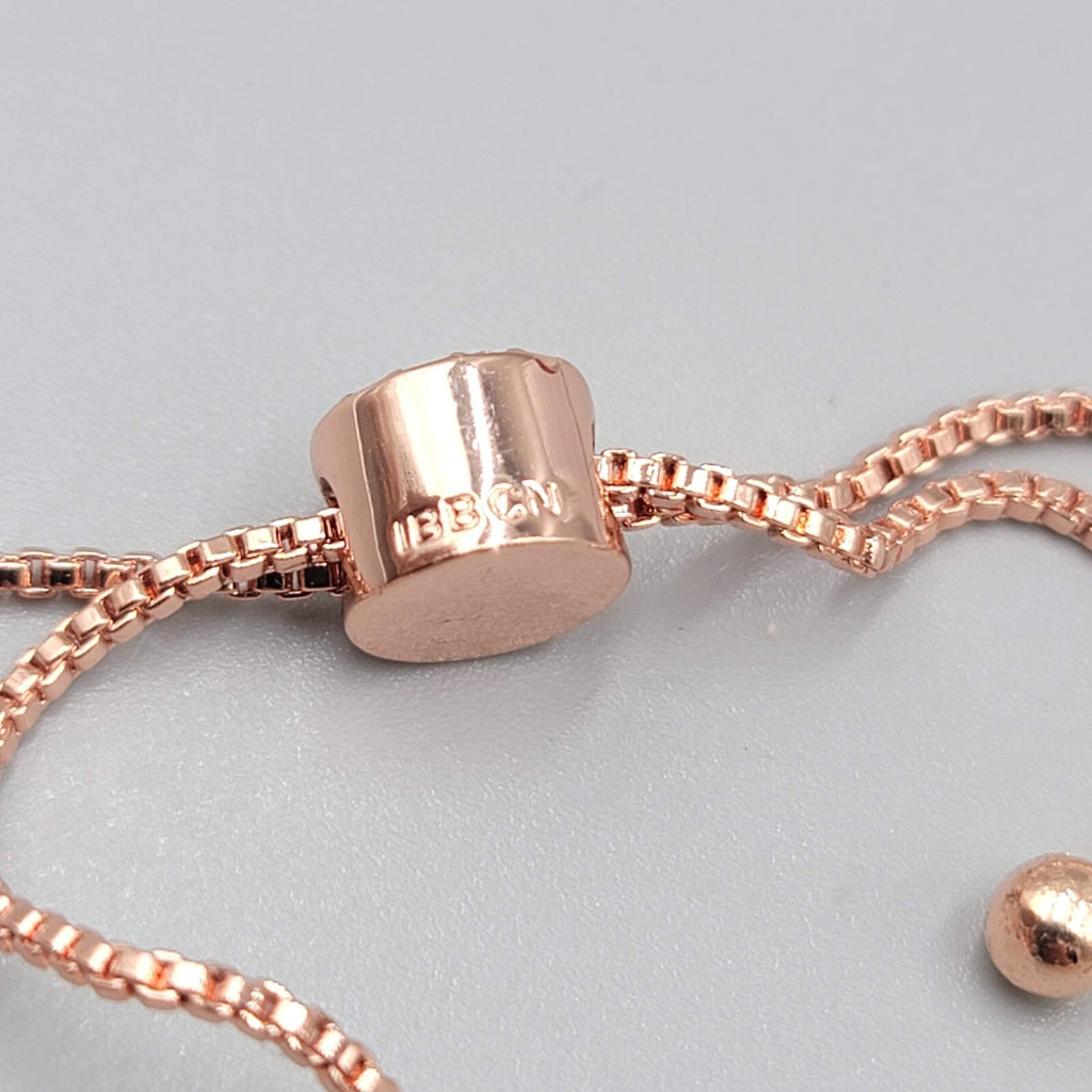IBB CN Loved and Blessed Bracelet Rose Gold tone Crystal Rhinestone Adjustable