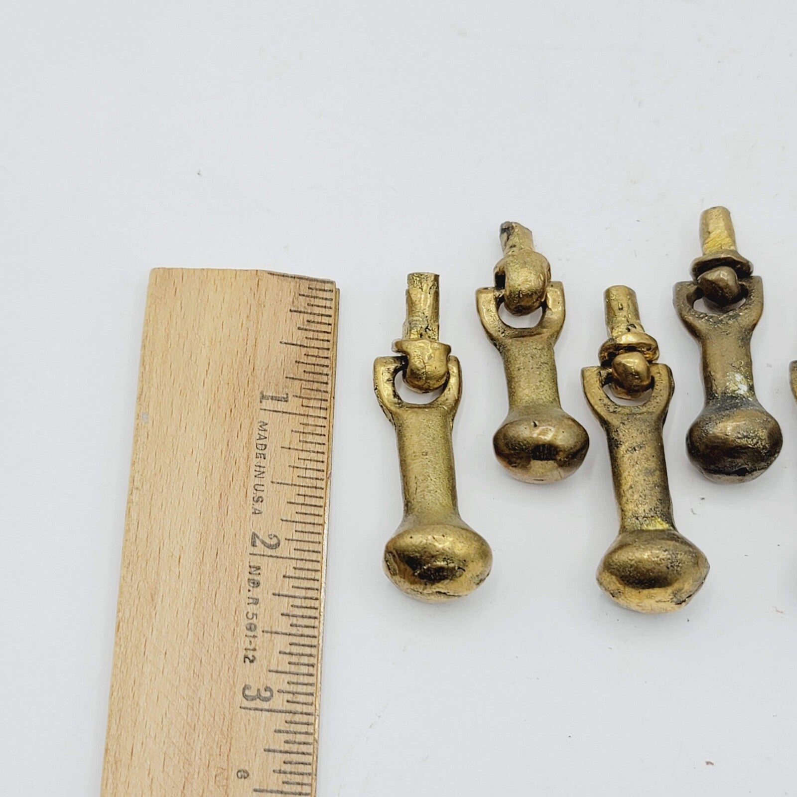 Set of 6 Vintage Brass Drawer Pulls Salvage Hardware Parts