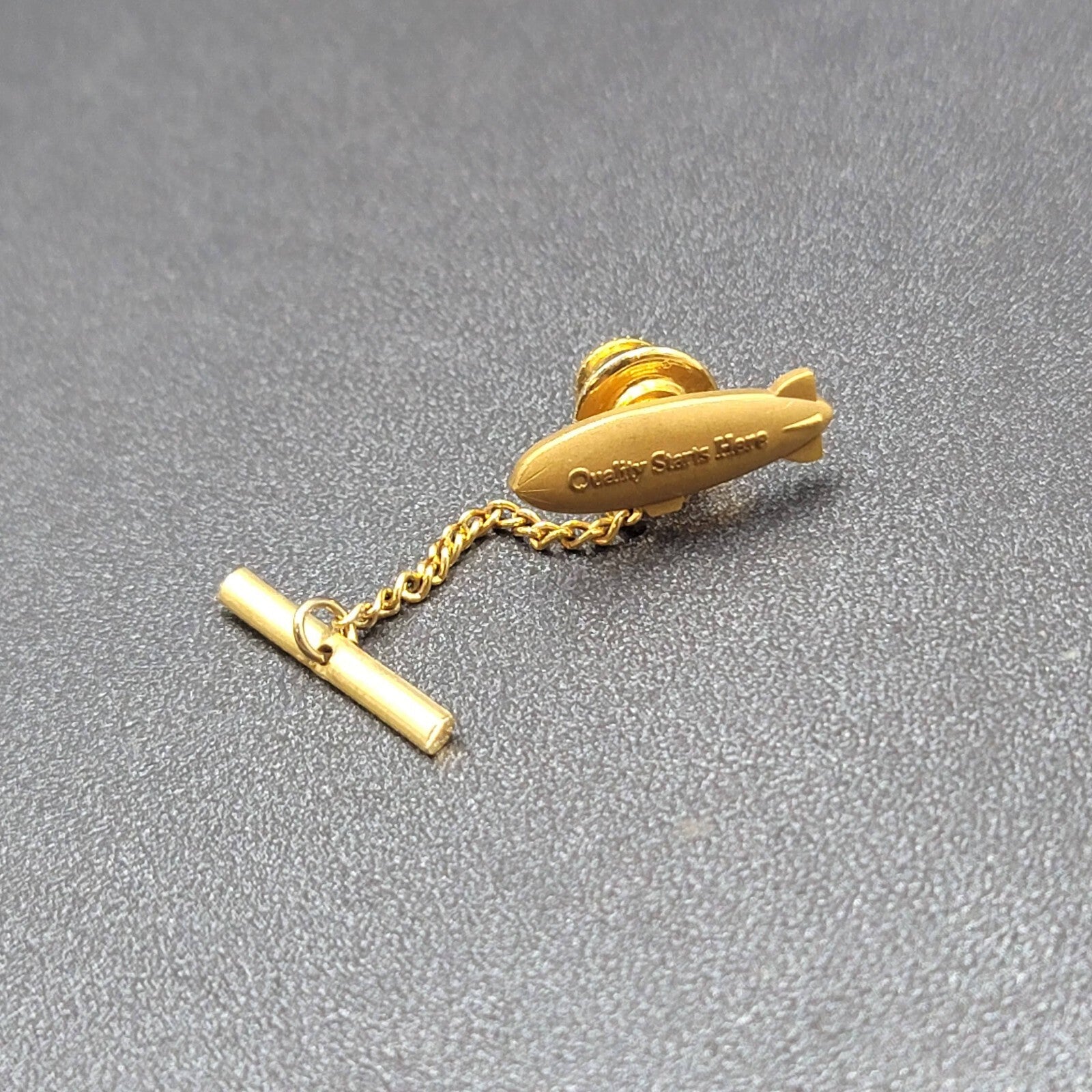 Goodyear Blimp Quality Starts Here Tie Pin Tack Gold Plated