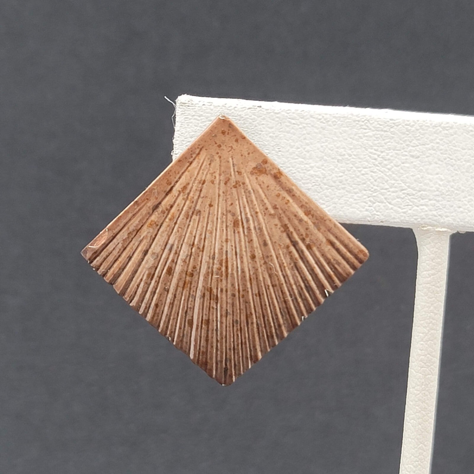 Vintage Pierced Earrings Painted Textured Square Drop 1 3/8"