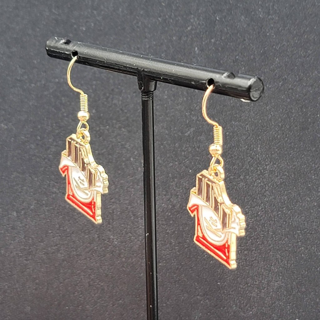 Chocolate Candy Pierced Earrings Enamel Dangle Gold tone Kit New 3/4"