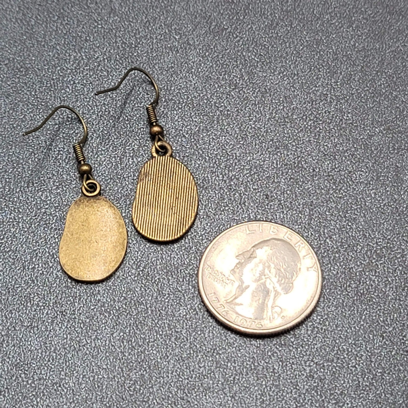 New Melting Clock Pierced Earrings Bronze tone Dangle 7/8"