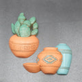 Burwood Terracotta Pots Prickly Cactus Southwestern 2pc Plastic Wall Hangings