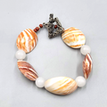 Real Seashell Bead Bracelet Summer Beach Theme Toggle Closure 6.75"