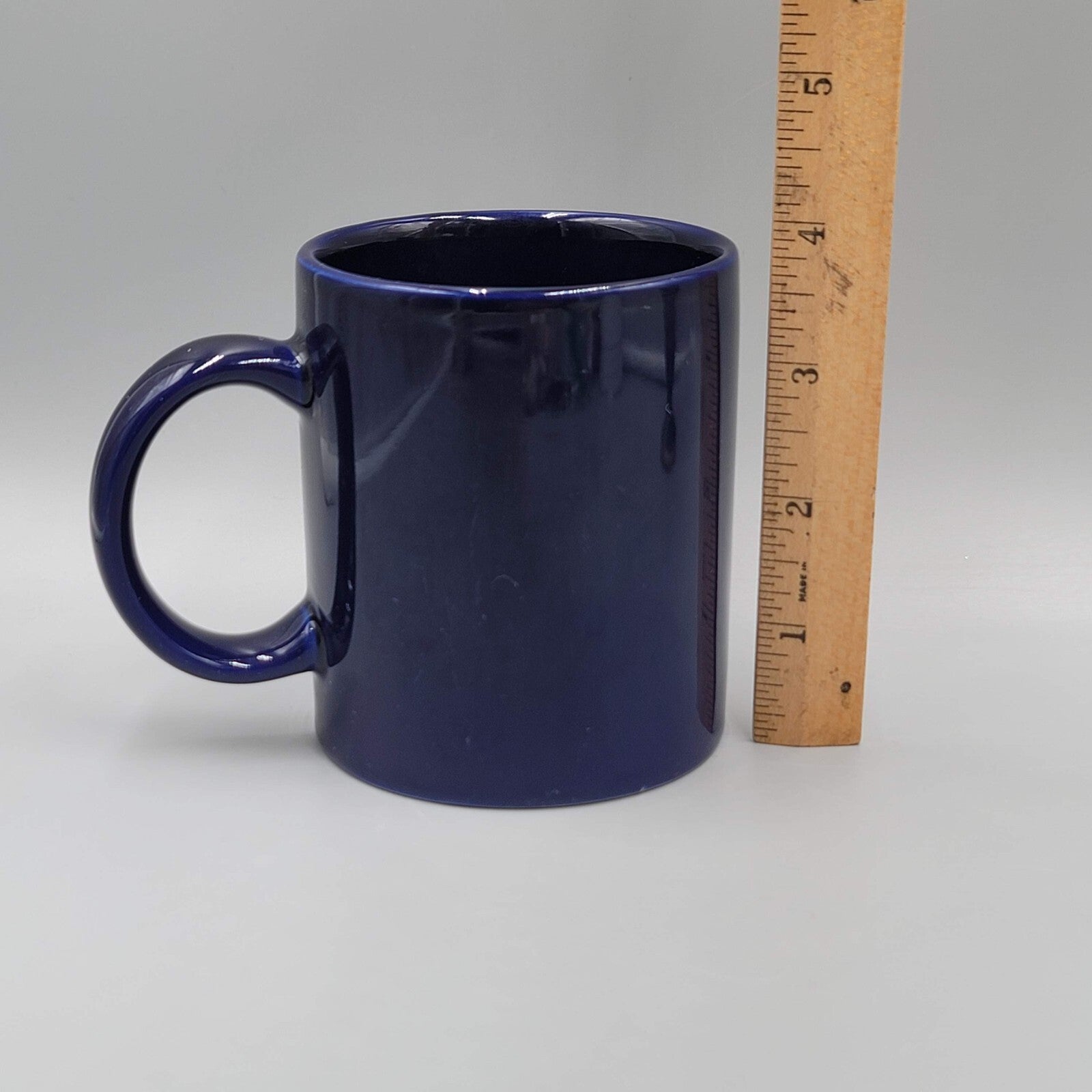 Vintage TJs Lax Coffee Mug Dark Blue Snowing Cows Funny