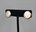Vintage Silver tone Clip on Earrings High Polish Round Studs 5/8"