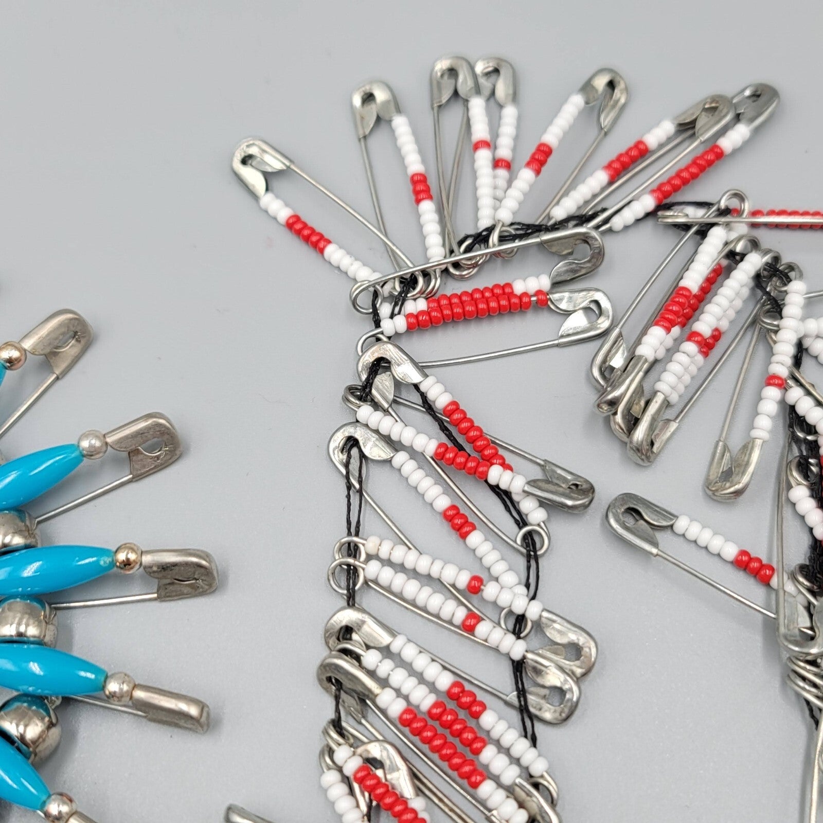 Vintage Beaded Safety Pins Pin Seed Beads Jewelry Crafts Crafting