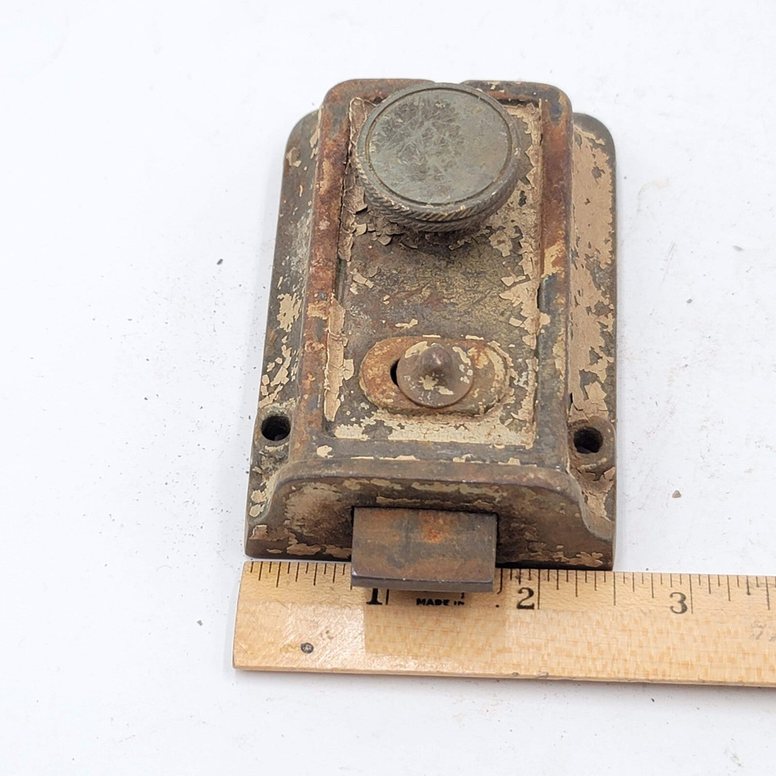 Vintage Surface Rim Night Lock Latch No Keeper Salvage Shabby Chic