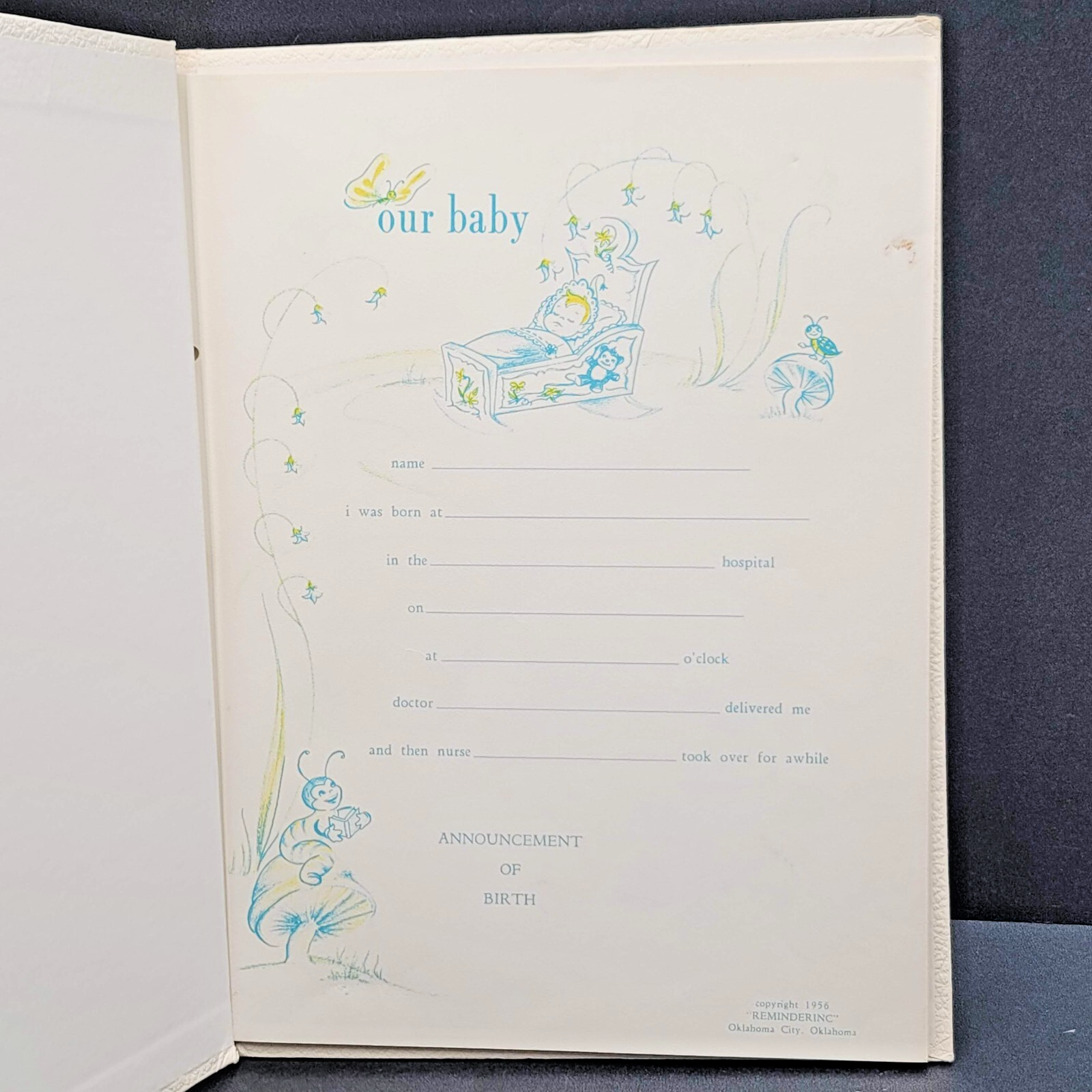 Vintage 1956 Pride n Joy Baby Newborn Record Book NOS