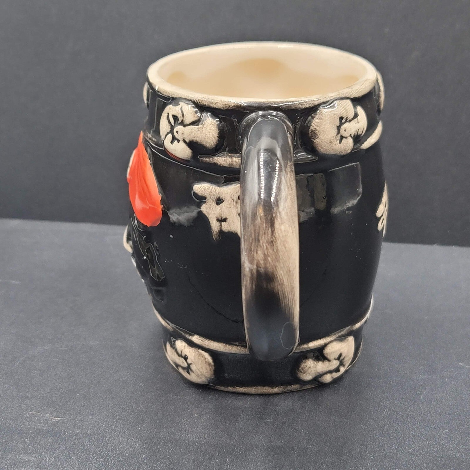 Vintage Pirate Ceramic Glazed Coffee Mug Hand Painted Unsigned Unique 4"