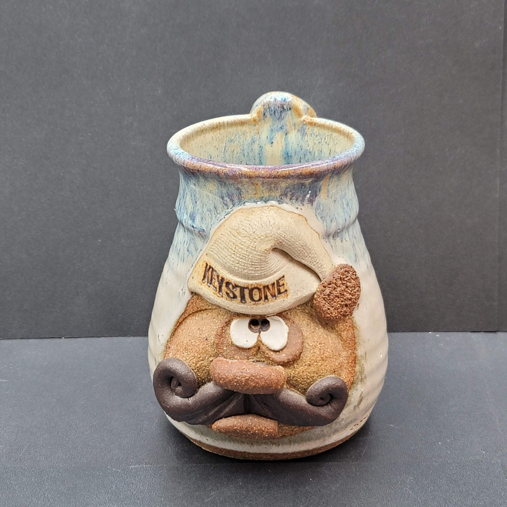 Robert Eakin SIGNED Studio Art Pottery Ugly Face Mug Keystone  5"
