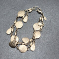 Premier Designs Bracelet Double Chain Silver tone Hammered Metal 7"