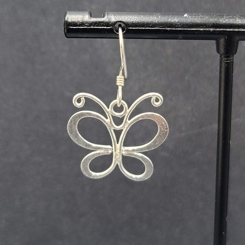 Butterfly Sterling Silver Pierced Earrings 925 5/8"
