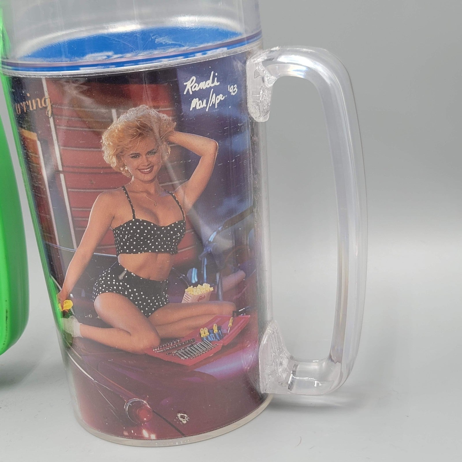 Vintage Snap-On Tools Thermo Serve Mug Lot of 2 Pin-Ups Christy 1991 Randi 1993
