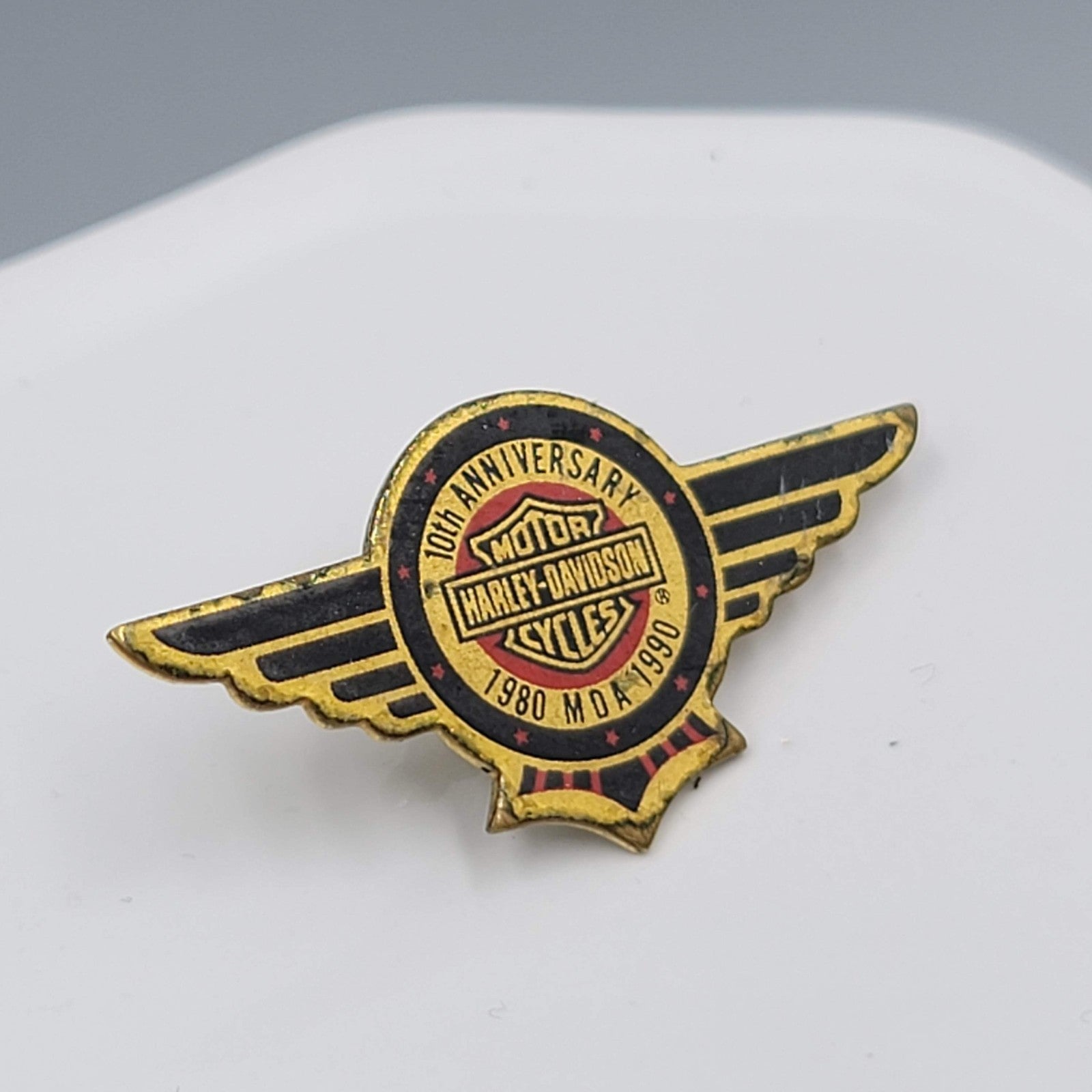 Harley Davidson MDA 1980-1990 10th Anniversary Hat Jacket Vest Pin