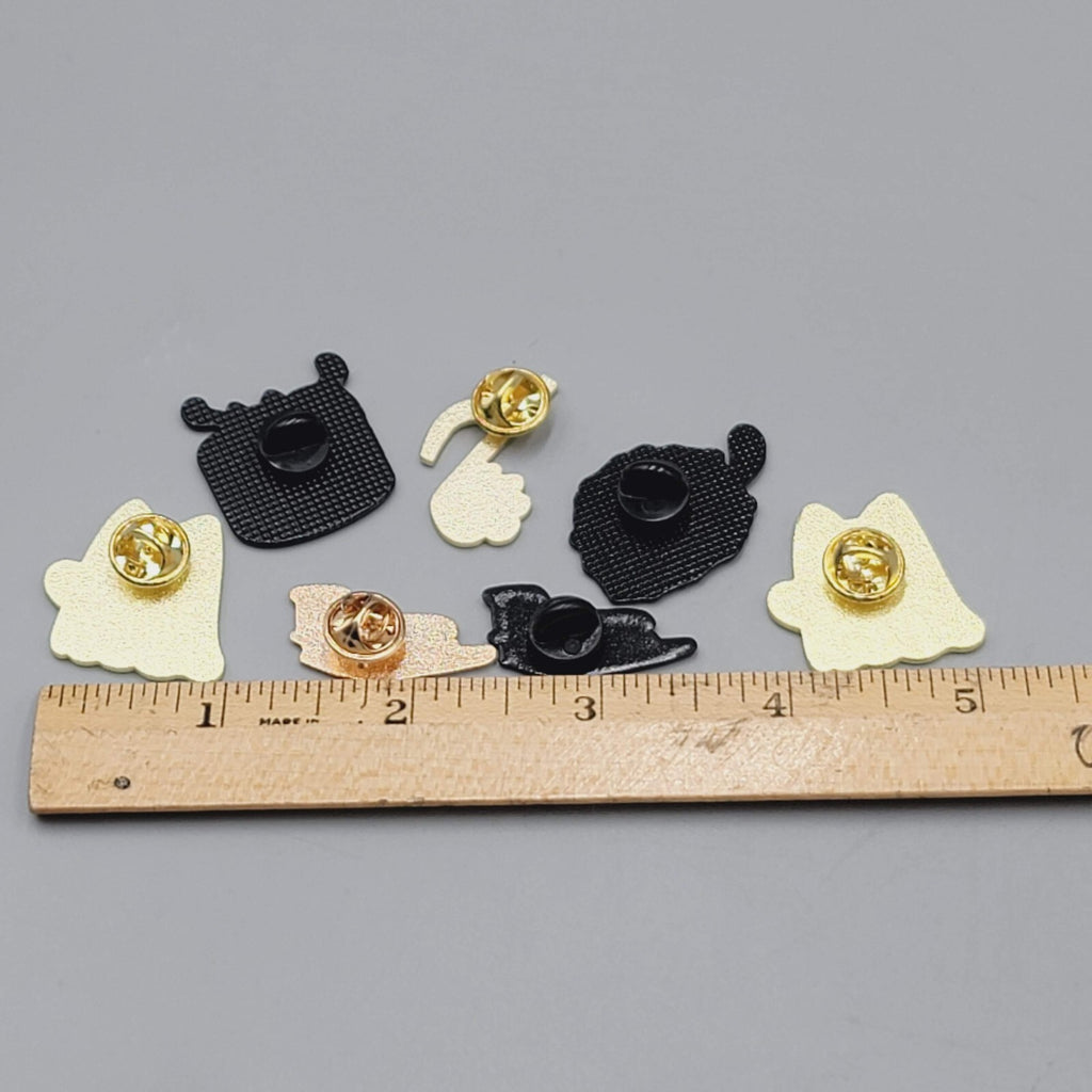 Lot of 7 Cat Theme Enamel Lapel Hat Pin Kitty Cats