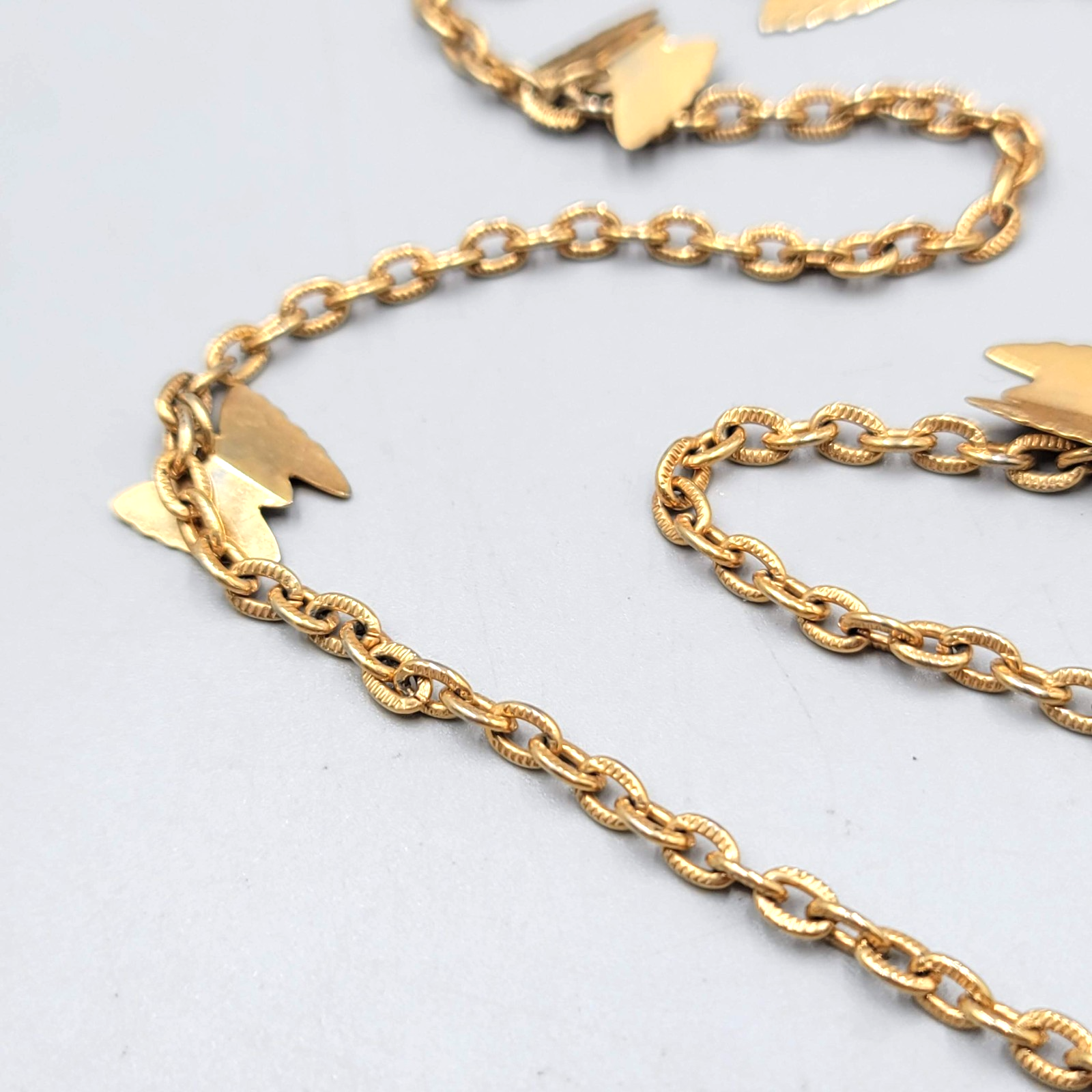 Vintage Sarah Cov Butterfly Station Chain Necklace 28" Estate Costume Jewelry
