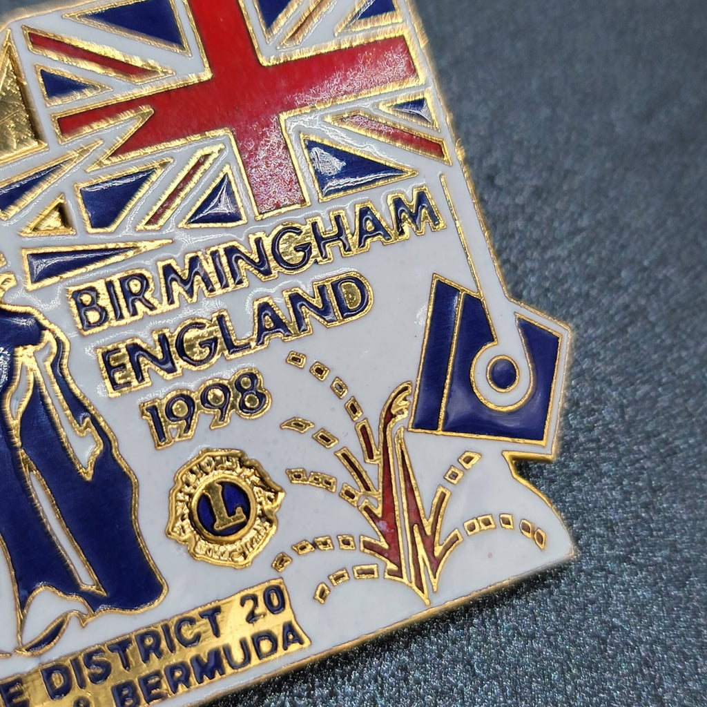 Lions Club Pin District 20 New York Bermuda 1998 Birmingham England Liberty