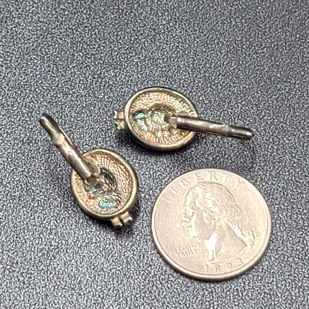 Vintage Red Hat Society Pierced Earrings Enamel Dangle Leverback 3/4"