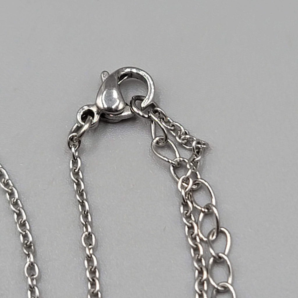 JCM Because I love you Necklace Double Heart Pendant Silver Plated 18"-20"