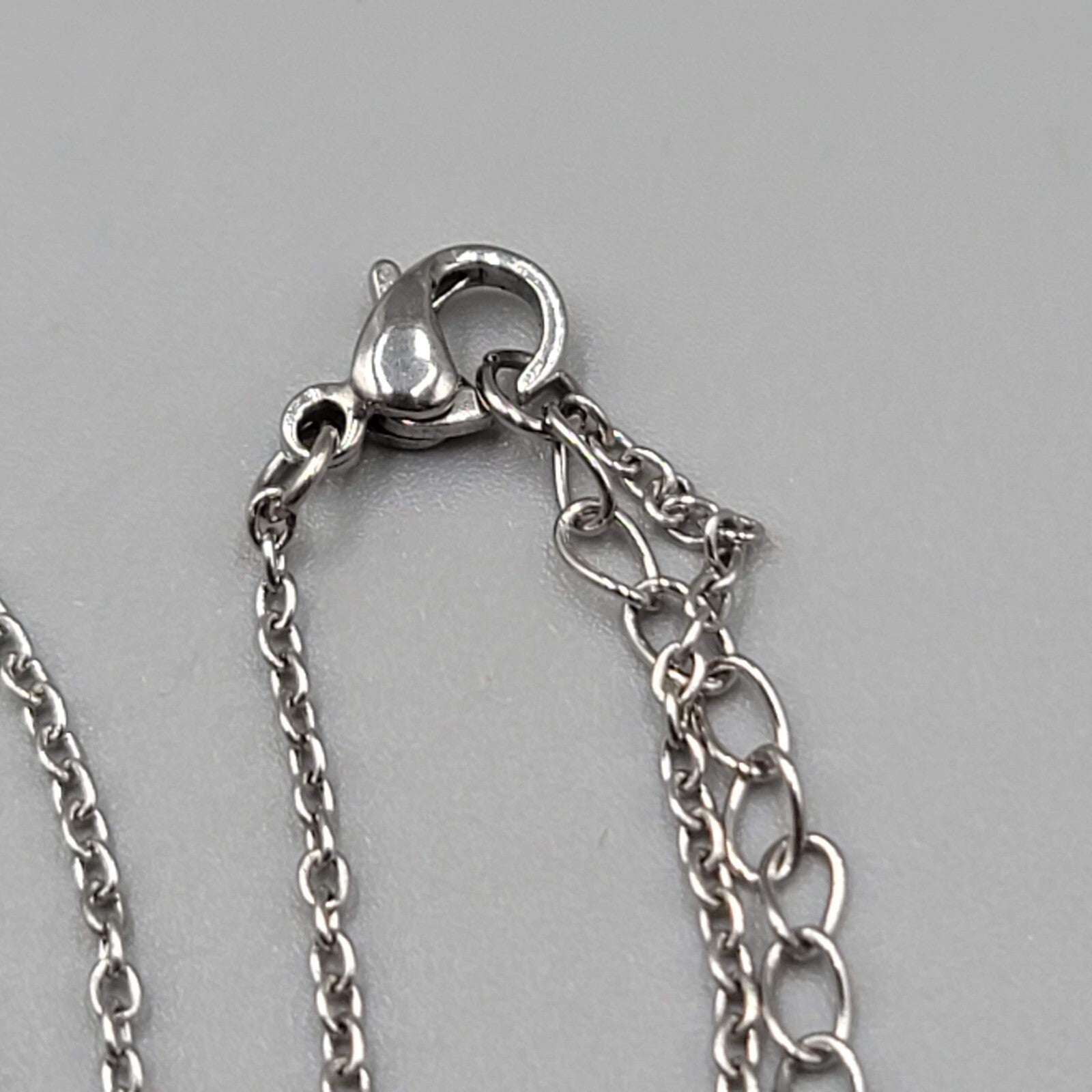 JCM Because I love you Necklace Double Heart Pendant Silver Plated 18"-20"