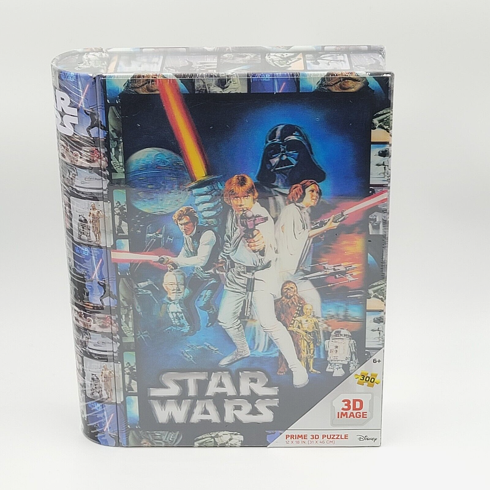 Disney STAR WARS 3D PUZZLE 300 pcs 12” x 18” Puzzle Book Shaped Puzzle Tin NIB