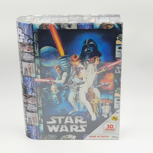 Disney STAR WARS 3D PUZZLE 300 pcs 12” x 18” Puzzle Book Shaped Puzzle Tin NIB