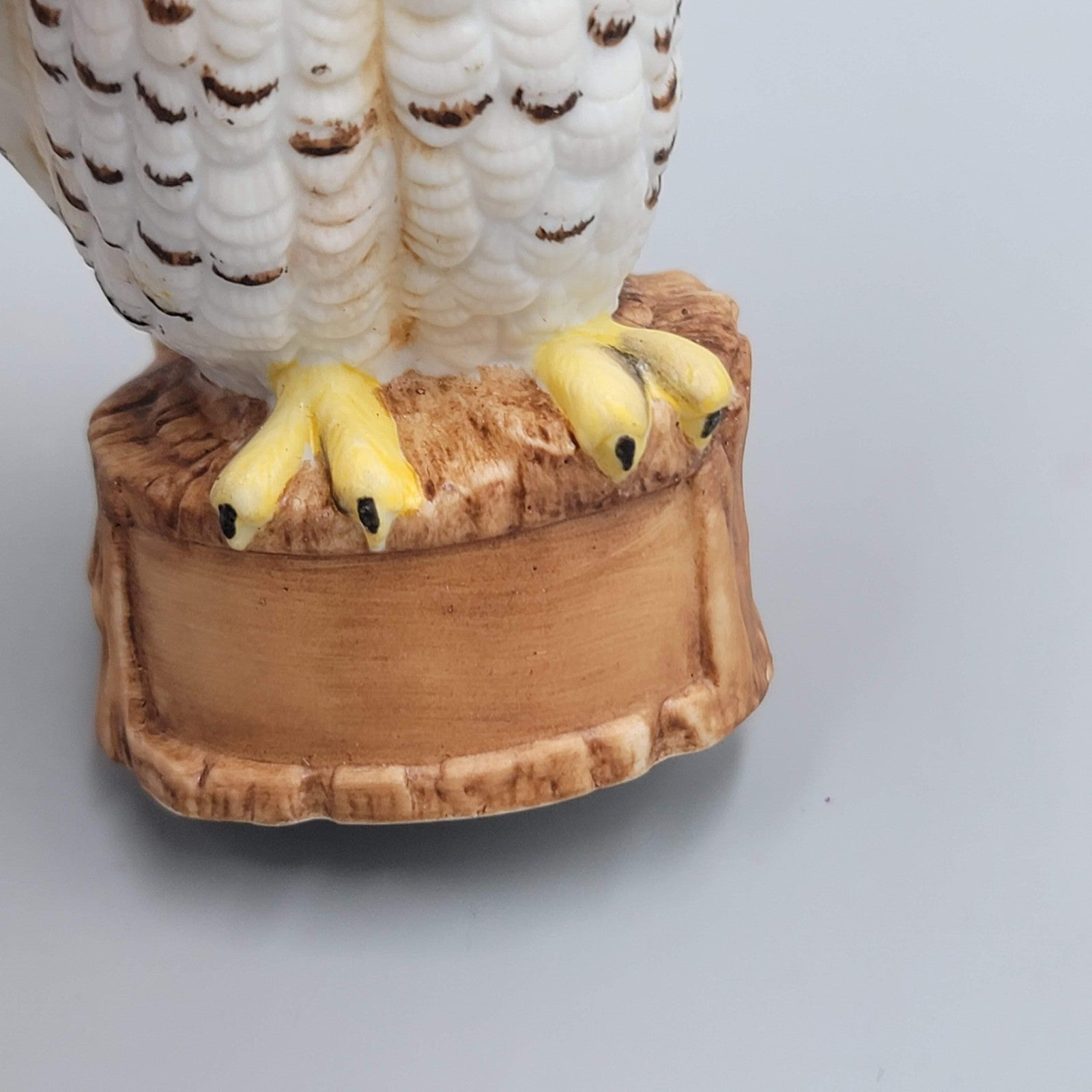 Vintage Ceramic Owl Decanter Bottle Figurine Ski Country 4 in Miniature Empty