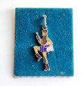 VTG Sterling Silver Enamel Band Leader Drum Major Marching 925 Charm Pendant NOS
