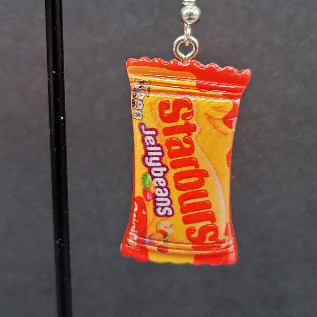 New STARBURST JELLYBEANS Candy Pierced Earrings Acrylic Dangle 1.25"
